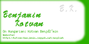 benjamin kotvan business card